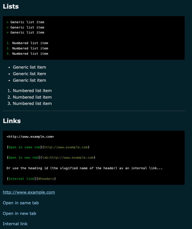 Examples of using Markdown